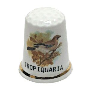 Tropiquaria European Goldfinch Bone China Souvenir Thimble By Fontygary Pottery